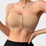 Yack Saint® Sujetador sin tirantes con cierre delantero y estampado de leopardo