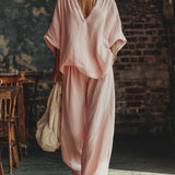 Conjunto de Camiseta y Pantalones con Escote en V Samantha