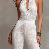 Mono Halter de Encaje Isabella con Detalle de Llave