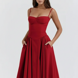 Ember | Vestido Midi Sin Mangas Estilo Corsé para Mujeres