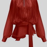 Aurore Vestido Mini con Volantes y Pliegues Completos