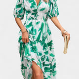 Georgina Vestido Midi Floral con Escote en V