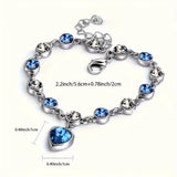 Pulsera brillo Ocean Heart | Oro blanco