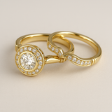 Pack de anillos vintage de oro y circonita