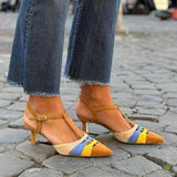 TACONES BAJOS MULTICOLOR