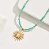 Collar Sol Dorado con Estilo Bohemio Impermeable