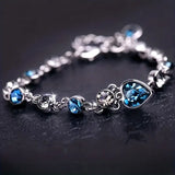 Pulsera brillo Ocean Heart | Oro blanco