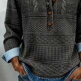 SOFIA – Sudadera de Punto Trenzado con Detalles en Denim