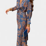Elara Vestido Maxi con Escote en V y Nudo Frontal