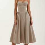 Odete - Vestido midi con corpete estructurado