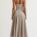Odete - Vestido midi con corpete estructurado
