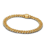 Pulsera pavé Cuban | Oro blanco