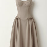 Odete - Vestido midi con corpete estructurado