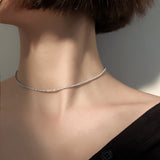 Collar de clavícula esterlina Cia