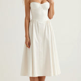 Odete - Vestido midi con corpete estructurado