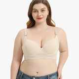 Sujetador push-up Yack Saint® – Espalda lisa y elevación en color beige (2 unidades)