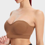 Sujetador bandeau sin costuras y sin tirantes: sin aros y antideslizante