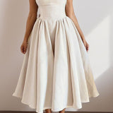 Lexi | Vestido Midi de Cóctel Sin Mangas con Escote Barco para Mujeres
