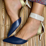 ZAPATOS SLINGBACK BICOLOR CON TACÓN ELEGANTE