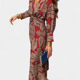Elara Vestido Maxi con Escote en V y Nudo Frontal