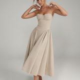 Ember | Vestido Midi Sin Mangas Estilo Corsé para Mujeres
