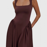 Verona Vestido Midi con Escote Cuadrado