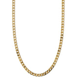 Collar de Cadena Curb de Eslabones Planos | Dorado