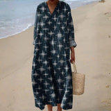 Nádia - Vestido Bohemio con Estampado de Estrellas