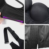 Sujetador push-up Yack Saint® con efecto alisador de espalda – Negro + Beige (pack de 2)