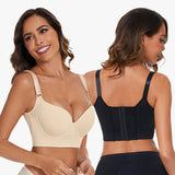 Sujetador de cobertura total Yack Saint® con alisador de espalda – Negro + Beige (2 unidades)