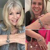 Pulsera gruesa Heartened | Oro blanco