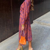Ely | Vestido Midi de Cuello en V Profundo para Mujeres