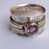 Anillo bohemio de cristal para meditación