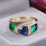 Anillo Elegante de Corte Triangular Estilo Bohemio