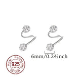 Pendientes Espirales de Doble Cabeza Súper Brillantes con Zirconia