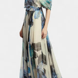 Sanaa Vestido Asimétrico de Un Hombro con Estampado Floral Abstracto
