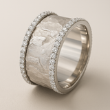 Anillo vintage de circonita plateada