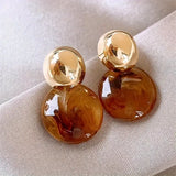Pendientes Colgantes Aurélie Amber | Dorado