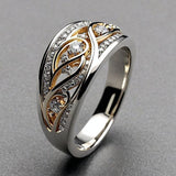 Anillo Hueco de Oro y Plateado