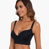 Yack Saint® Sujetador push-up con espalda lisa – Negro + Beige (pack de 2)