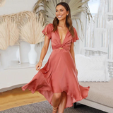 Priscia | Vestido Midi de Manga Corta para Mujeres