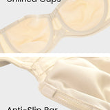 Sujetador bandeau convertible antideslizante con soporte completo