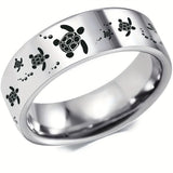 Anillo Elegante Tortuga Marina en Plata