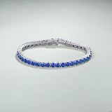 Pulsera de tenis de zafiro | Oro blanco