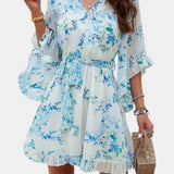 Besa Vestido Mini Floral Impreso con Silueta Fluida