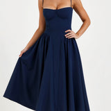Odete - Vestido midi con corpete estructurado