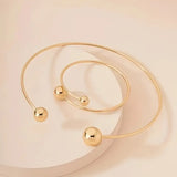Set de Collar y Pulsera Minimalist Glow | Dorado