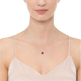 Collar de rubí corte redondo | Oro blanco
