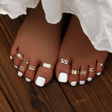 Set de 10 Anillos para Pies Estilo Bohemio con Formas Variadas