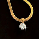 Collar de Colgante con Rhinestones Elegante | Dorado